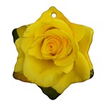 Yellow rose Snowflake Ornament (Two Sides) Front