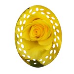 Yellow rose Oval Filigree Ornament (Two Sides) Front