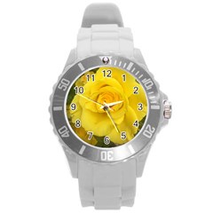 Yellow Rose Round Plastic Sport Watch (l) by glendatartist