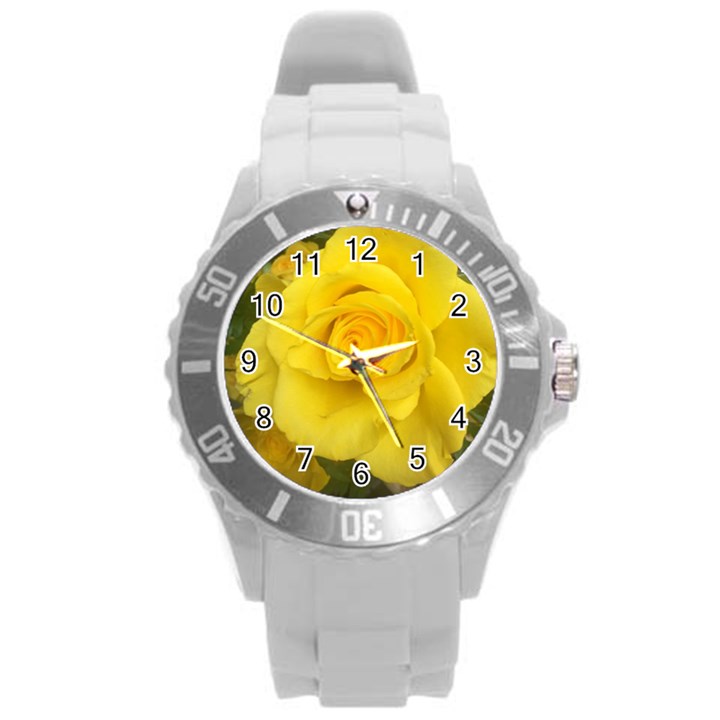 Yellow rose Round Plastic Sport Watch (L)