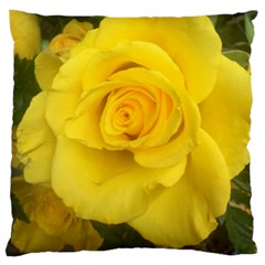 Yellow Rose Large Cushion Case (one Side) by glendatartist