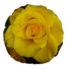 Yellow Rose Large 18  Premium Round Cushion  by glendatartist