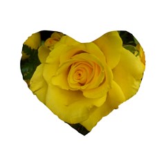 Yellow Rose Standard 16  Premium Heart Shape Cushion  by glendatartist