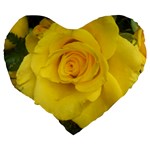 Yellow rose Large 19  Premium Heart Shape Cushion Back