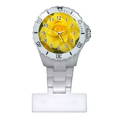 Yellow Rose Plastic Nurses Watch by glendatartist