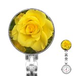 Yellow rose Stainless Steel Nurses Watch Front