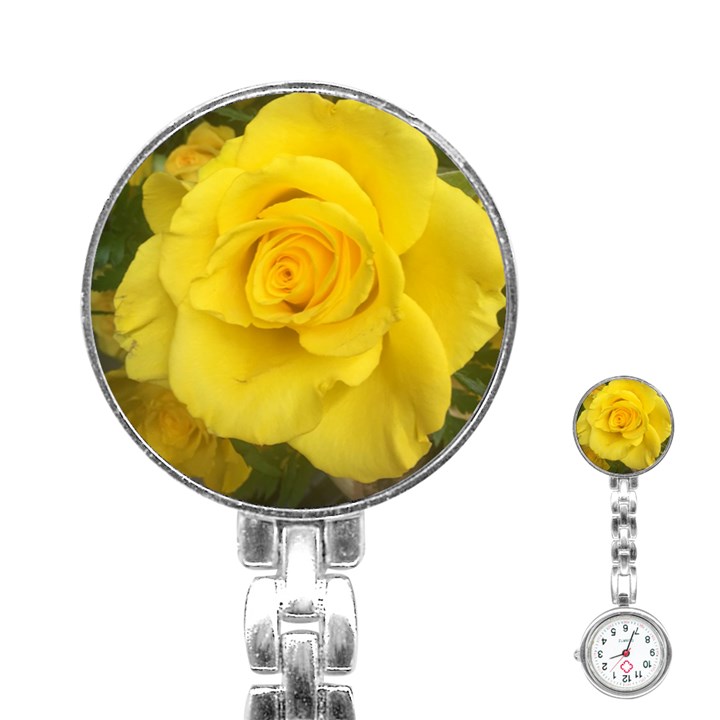 Yellow rose Stainless Steel Nurses Watch