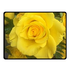 Yellow Rose Double Sided Fleece Blanket (small) by glendatartist