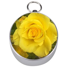 Yellow Rose Silver Compass by glendatartist