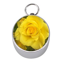 Yellow Rose Silver Compass (mini) by glendatartist