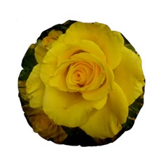 Yellow Rose Standard 15  Premium Flano Round Cushion  by glendatartist