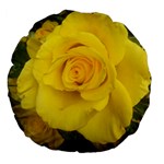 Yellow rose Large 18  Premium Flano Round Cushion  Back