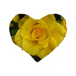 Yellow rose Standard 16  Premium Flano Heart Shape Cushion  Back