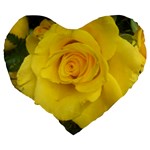 Yellow rose Large 19  Premium Flano Heart Shape Cushion Back