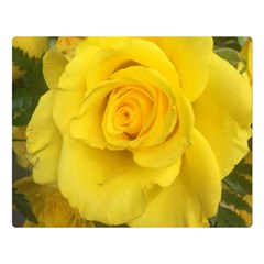 Yellow Rose Double Sided Flano Blanket (large) by glendatartist