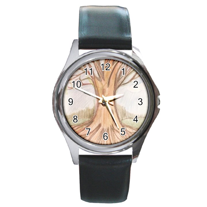 roots Round Metal Watch