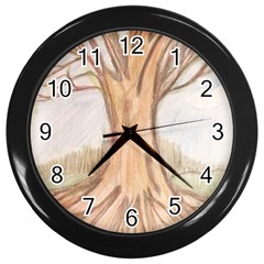 Roots Wall Clock (black) by glendatartist