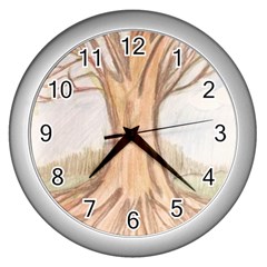 Roots Wall Clock (silver) by glendatartist