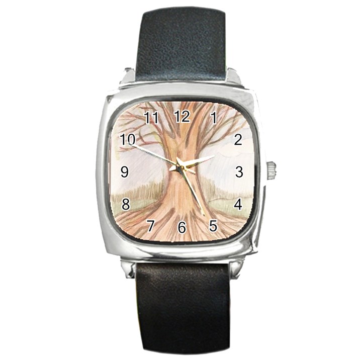 roots Square Metal Watch