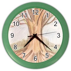 Roots Color Wall Clock by glendatartist