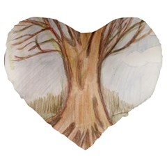 Roots Large 19  Premium Heart Shape Cushion by glendatartist