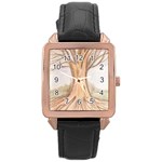 roots Rose Gold Leather Watch  Front