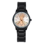 roots Stainless Steel Round Watch Front