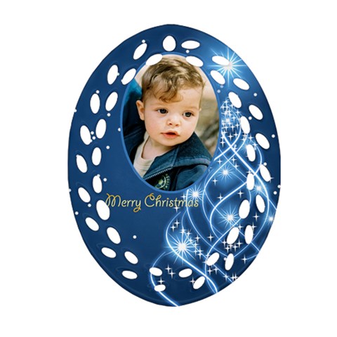 George Christmas Filigree Oval Ornament 3 (2 Sided) By Deborah Front