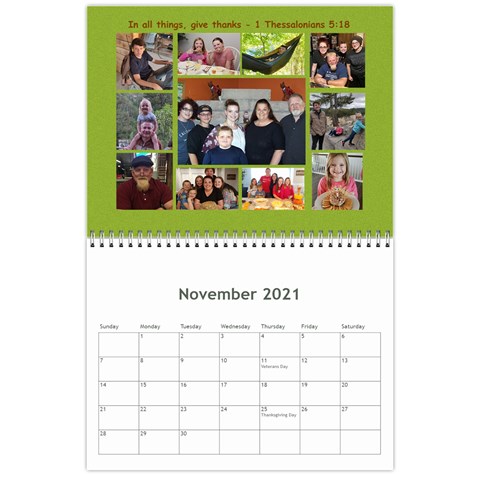 Calendar 2021 By Debbie Nov 2021