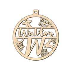 Personalized Letter W - Wood Ornament