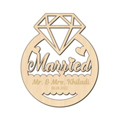 Personalized Diamond Married - Wood Ornament