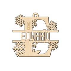 Personalized Letter E - Wood Ornament