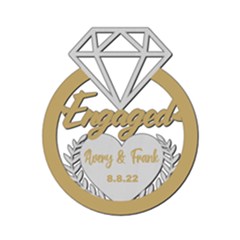 Personalized Name Diamond Ring Engaged  - Wood Ornament