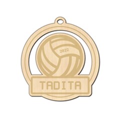 Personalized Sport Volleyball - Wood Ornament
