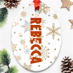 Xmas White Pattern Ornament - Ornament (Oval)