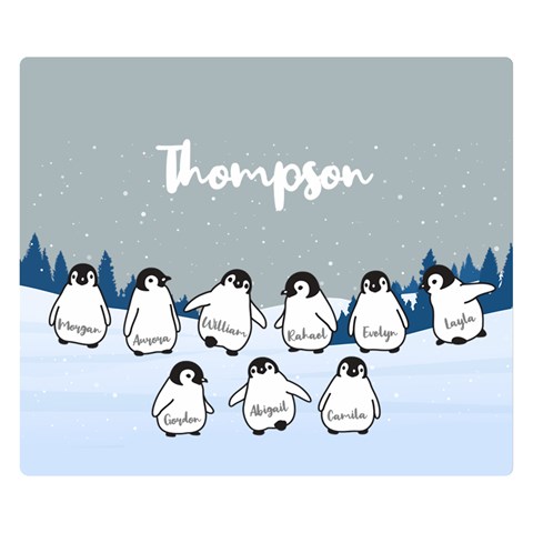 Personalized Name Penguin Family By Wanni 50 x40  Blanket Front