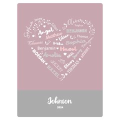 Personalized Family Name Love Heart - Two Sides Premium Plush Fleece Blanket (Baby Size)