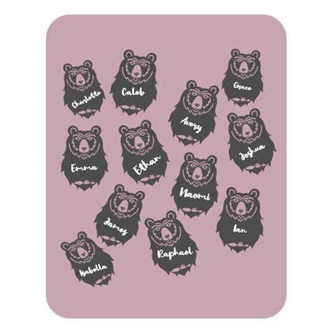 Personalized Name Bear Family By Wanni 80 x60  Blanket Front