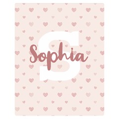 Personalized Name Monogram Heart Love Pink - Two Sides Premium Plush Fleece Blanket (Teen Size)