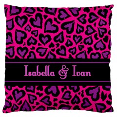 Personalized Pink Leopard Skin Pattern (5 styles) - Large Cushion Case (One Side)