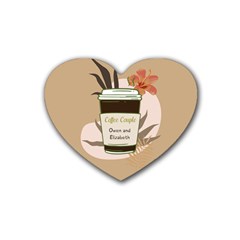 Coffee Couple - Rubber Coaster (Heart)