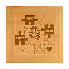 Puzzle 3 names - Wood Photo Frame Cube