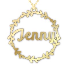 Personalized Name Plant Frame - 925 Sterling Silver Pendant Necklace