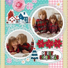 Personalized Christmas Scrapbook Page 8  X 8 