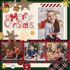 Personalized Christmas Scrapbook Page 8  X 8 