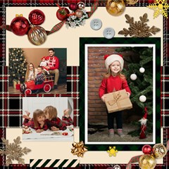 Personalized Christmas ScrapBook Page 8  x 8 