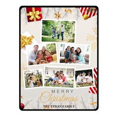 Christmas Tree Family Photo Small Blanket - Fleece Blanket (Small)