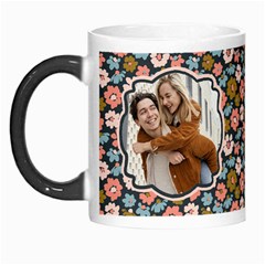 Couple Photo Floral Name Mug