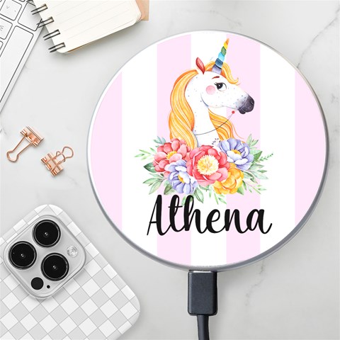 Personalized Unicorn Name Wireless Fast Charger By Joe Front