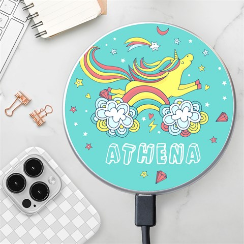 Personalized Unicorn Name Wireless Fast Charger By Joe Front